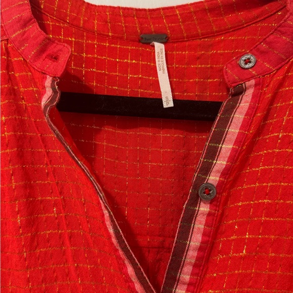 EUC Free People Lovely Day Coral Long Sleeve Tunic Top - Picture 5 of 7